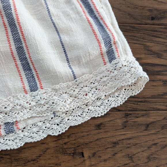 aerie boho shorts crochet lace trim cream striped size XS - Picture 4 of 15